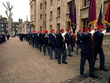 A picture of the RMPA parading past